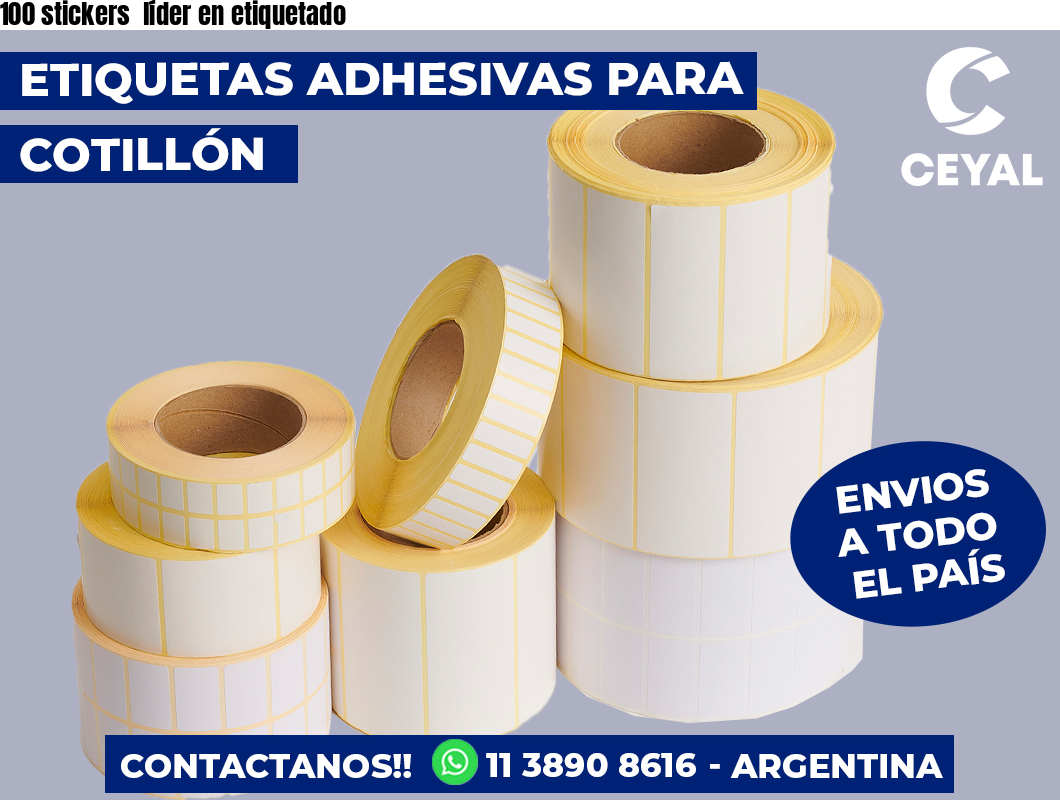 100 stickers  líder en etiquetado