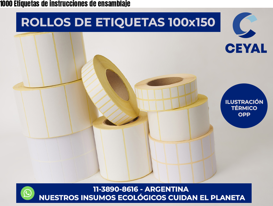 1000 Etiquetas de instrucciones de ensamblaje
