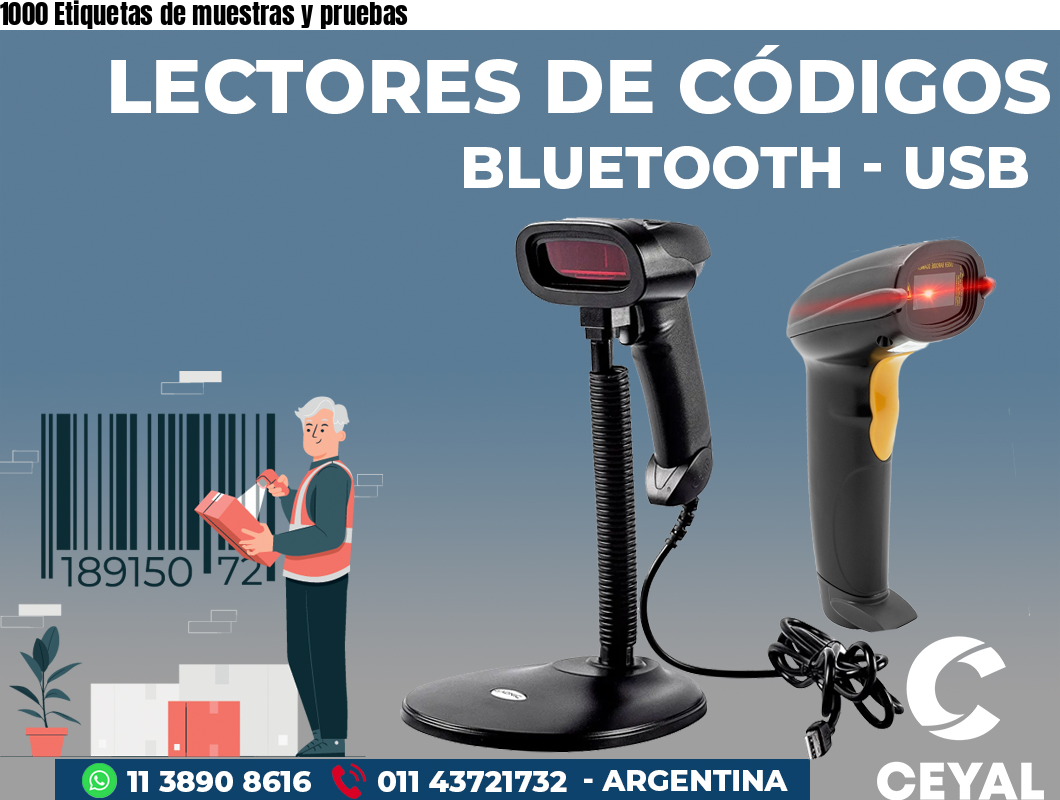 1000 Etiquetas de muestras y pruebas