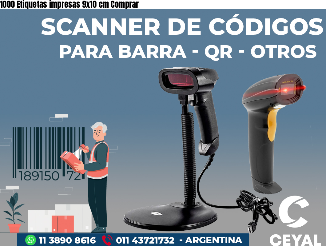 1000 Etiquetas impresas 9x10 cm Comprar