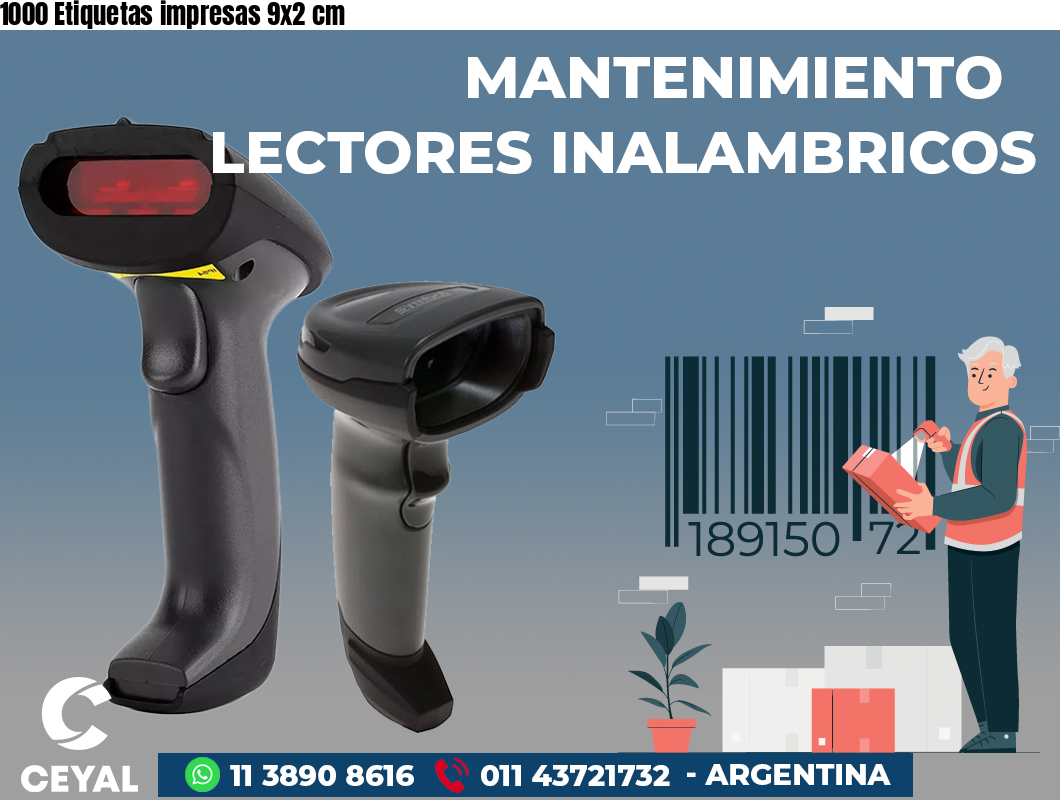 1000 Etiquetas impresas 9x2 cm