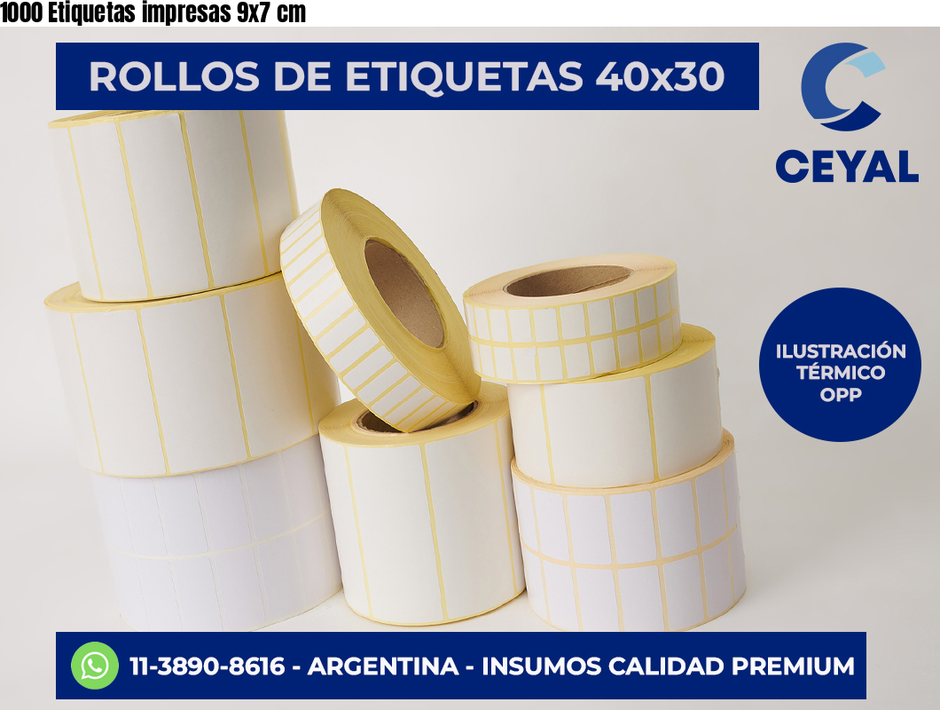 1000 Etiquetas impresas 9×7 cm