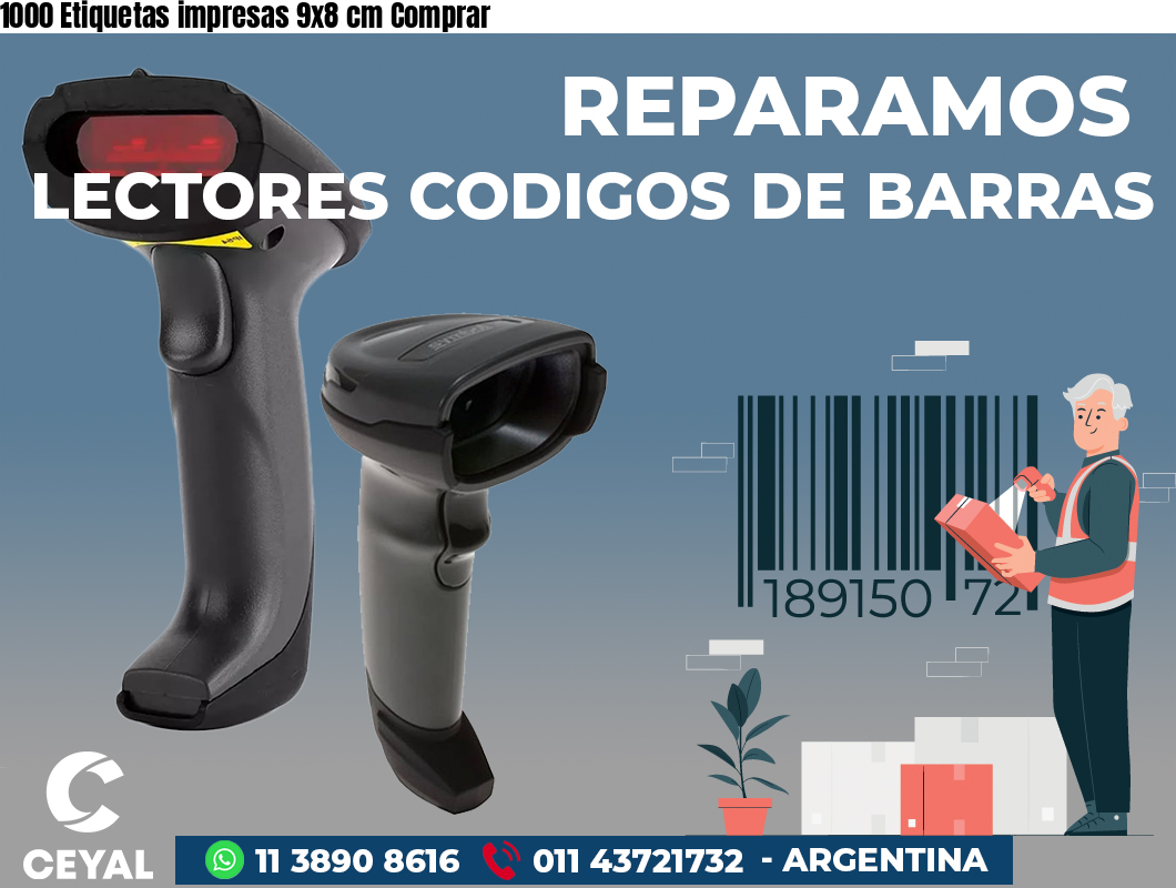 1000 Etiquetas impresas 9x8 cm Comprar