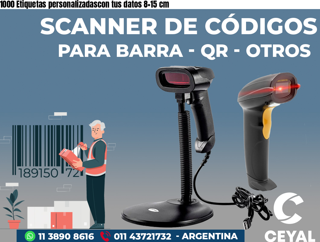 1000 Etiquetas personalizadascon tus datos 8×15 cm