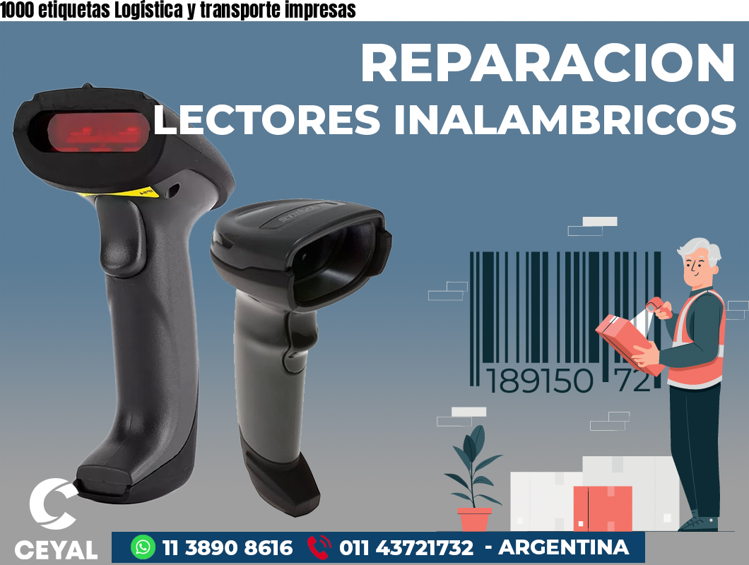 1000 etiquetas Logística y transporte impresas