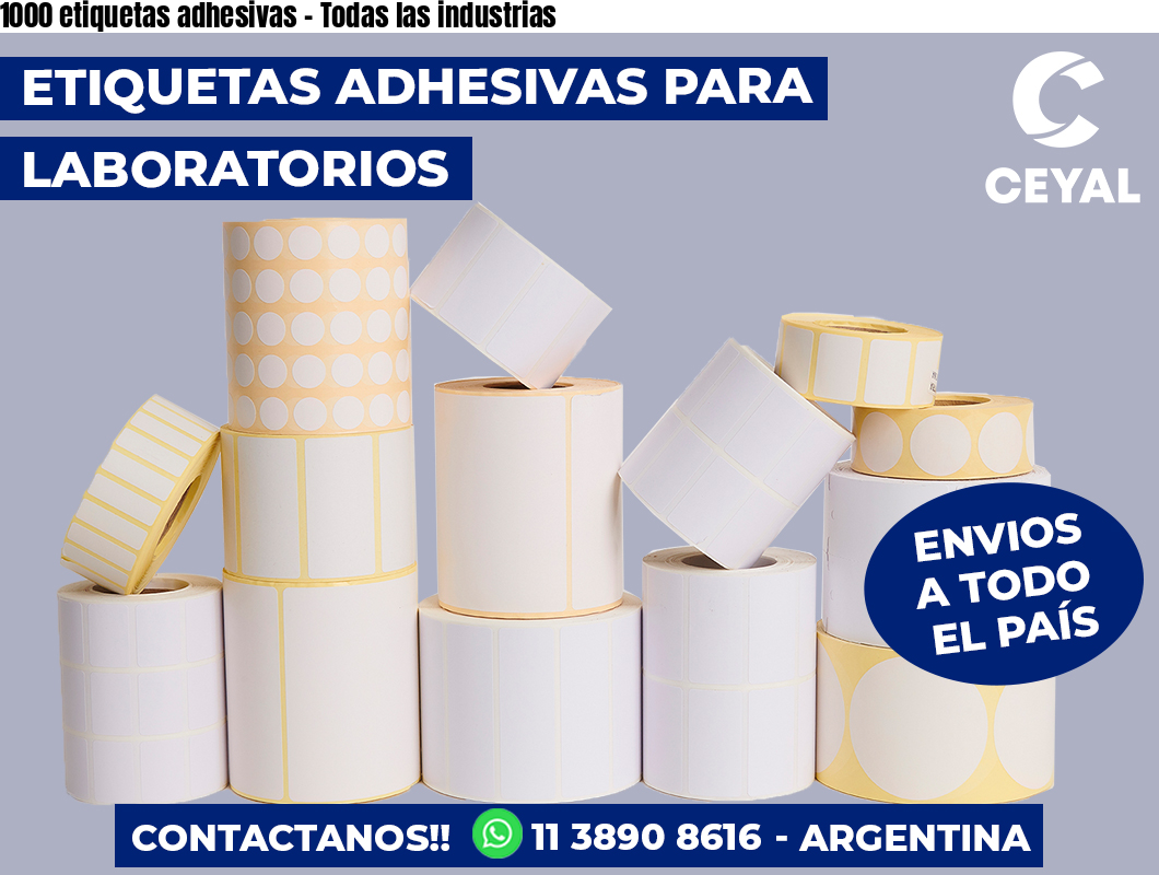 1000 etiquetas adhesivas - Todas las industrias