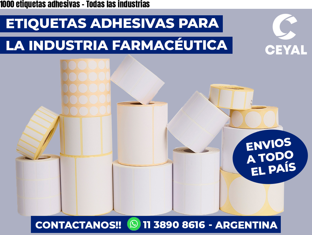 1000 etiquetas adhesivas - Todas las industrias