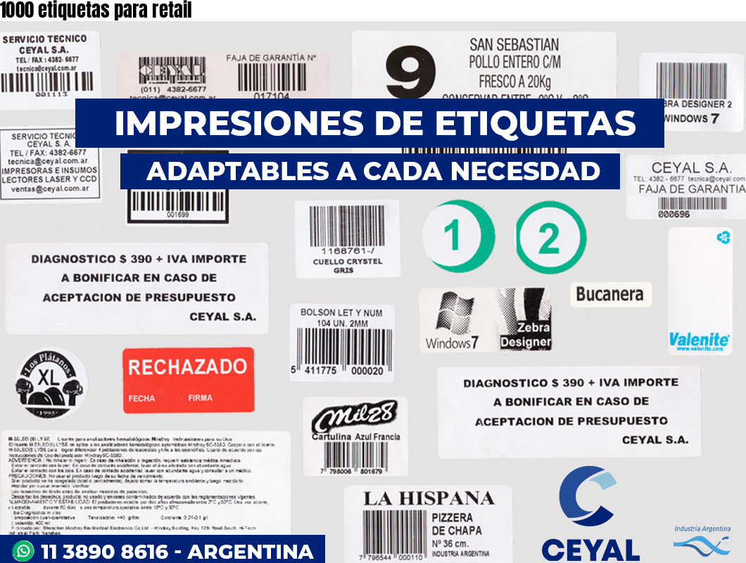1000 etiquetas para retail