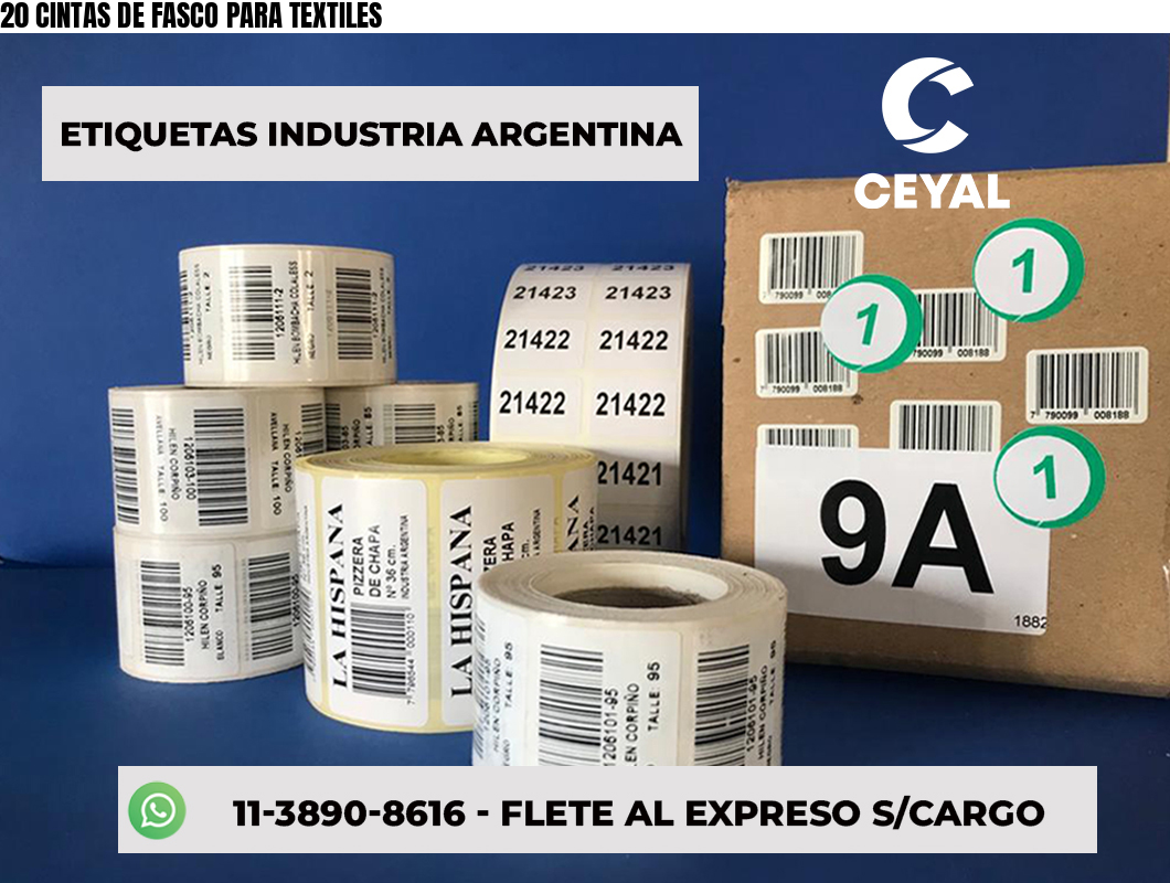 20 CINTAS DE FASCO PARA TEXTILES