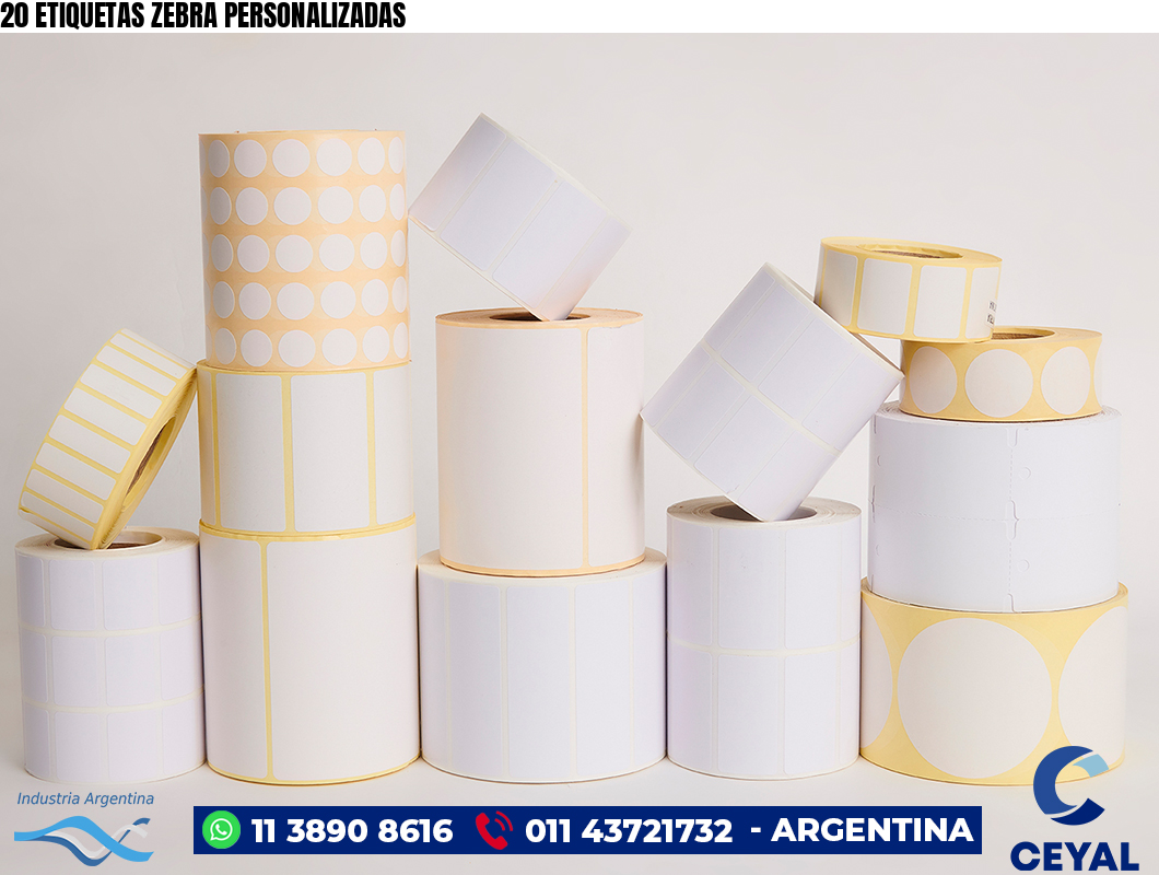 20 ETIQUETAS ZEBRA PERSONALIZADAS