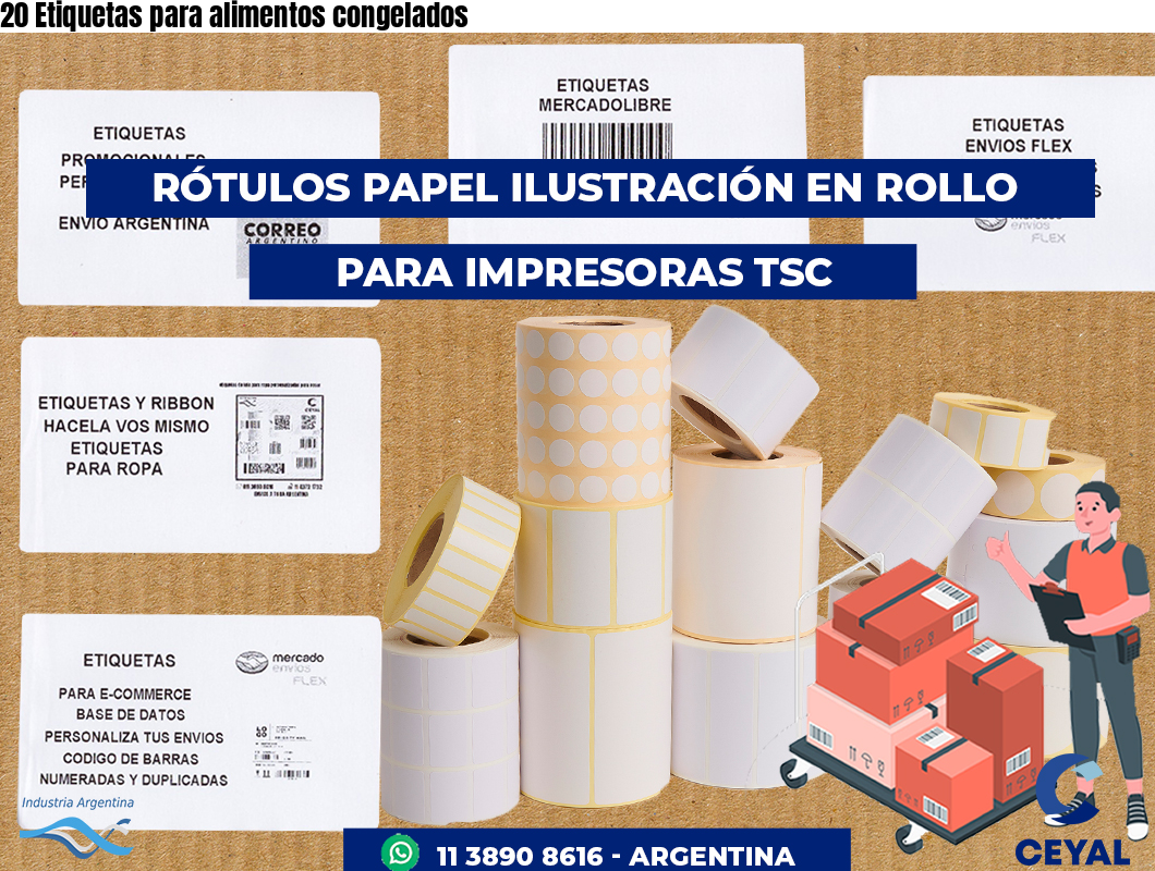 20 Etiquetas para alimentos congelados