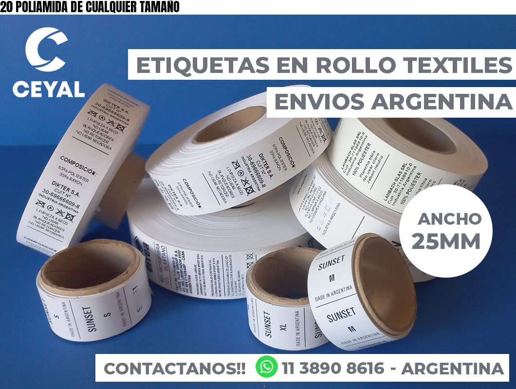 20 POLIAMIDA DE CUALQUIER TAMAÑO