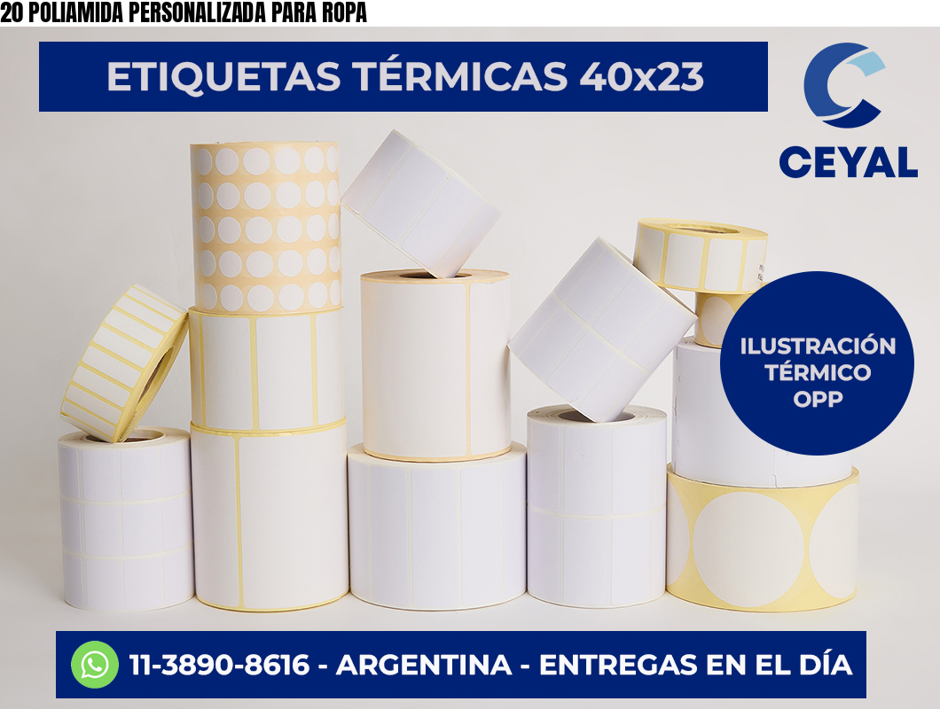 20 POLIAMIDA PERSONALIZADA PARA ROPA