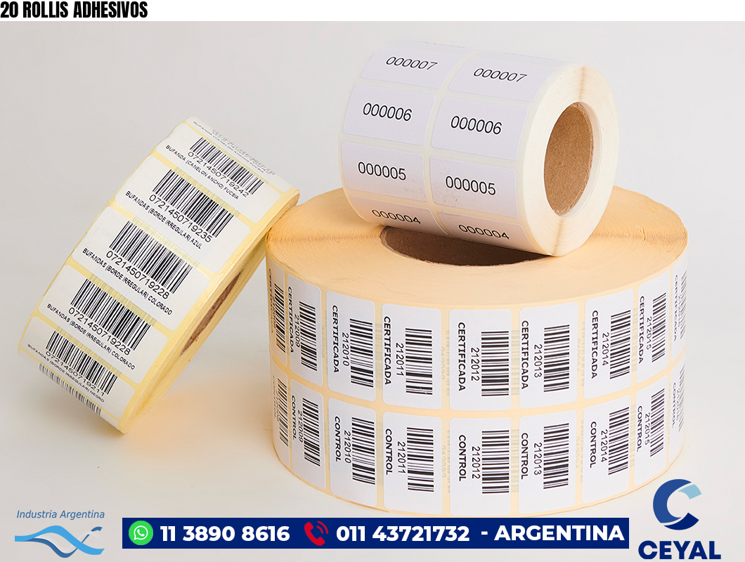 20 ROLLIS ADHESIVOS