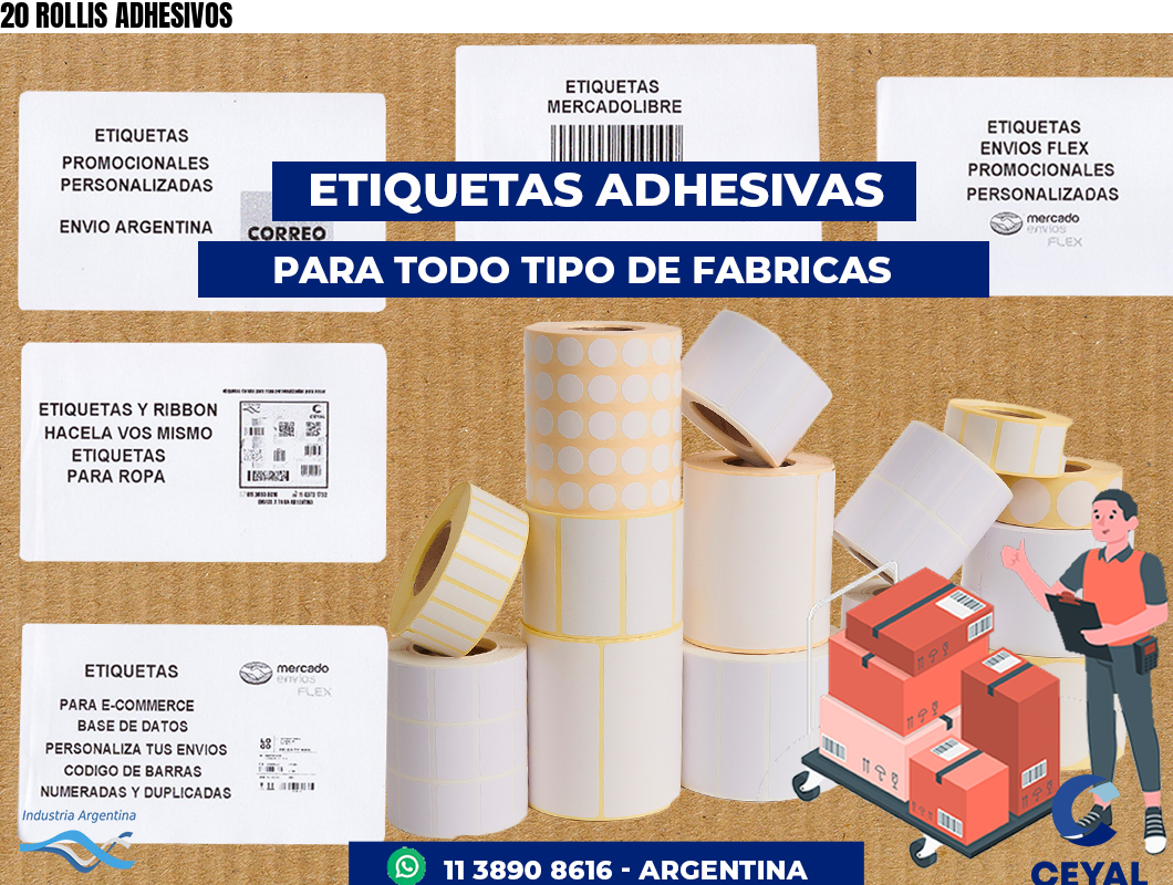 20 ROLLIS ADHESIVOS