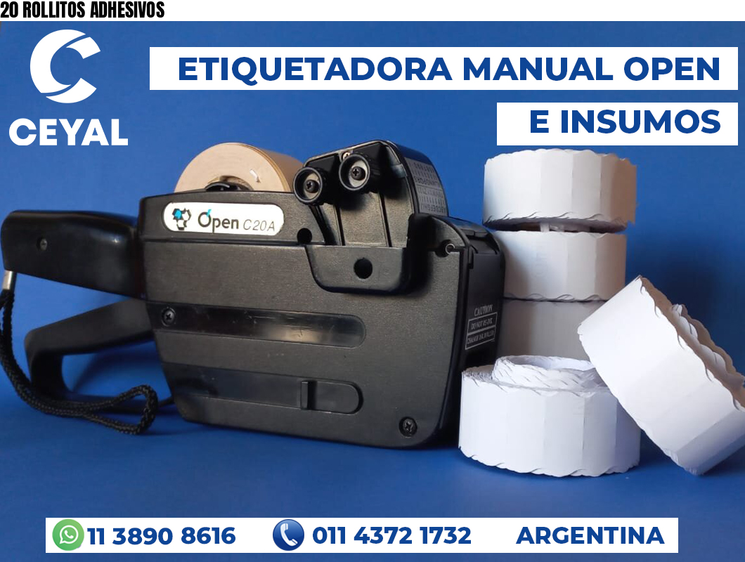 20 ROLLITOS ADHESIVOS