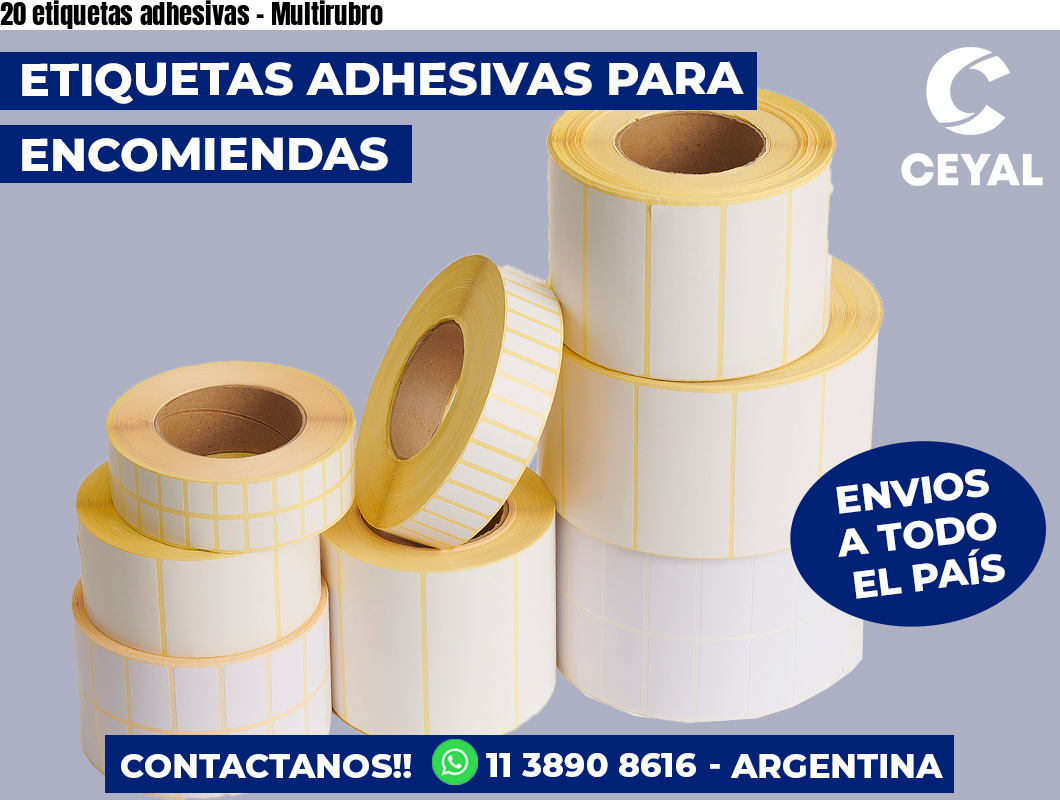 20 etiquetas adhesivas - Multirubro