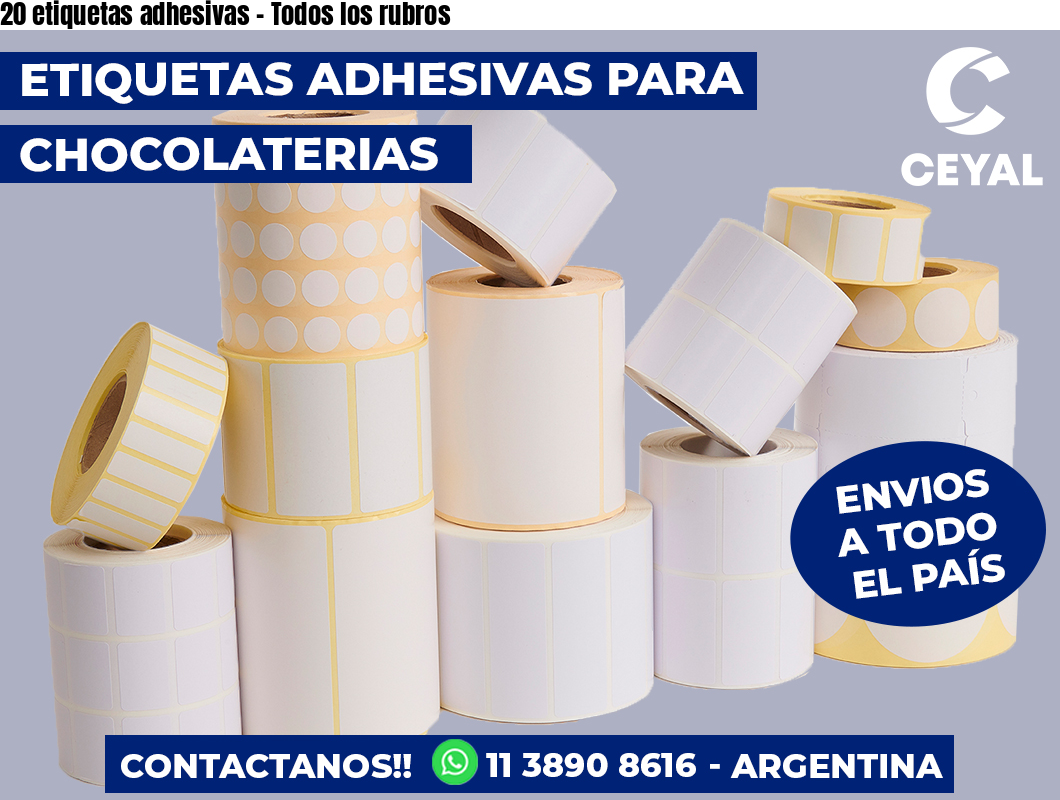 20 etiquetas adhesivas – Todos los rubros