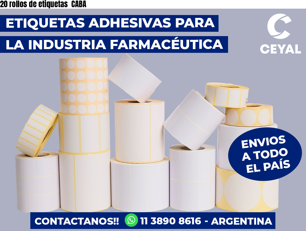 20 rollos de etiquetas  CABA