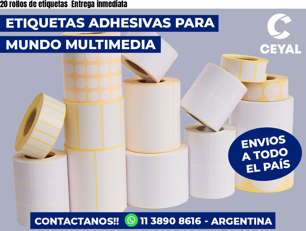 20 rollos de etiquetas Entrega inmediata