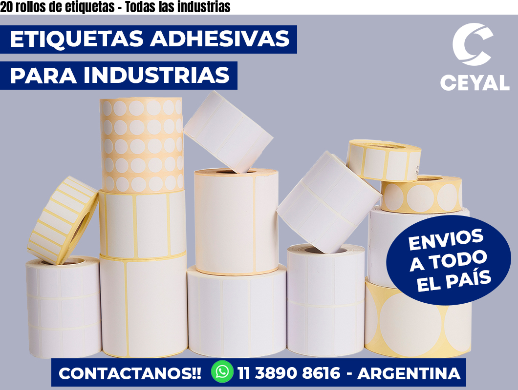 20 rollos de etiquetas - Todas las industrias