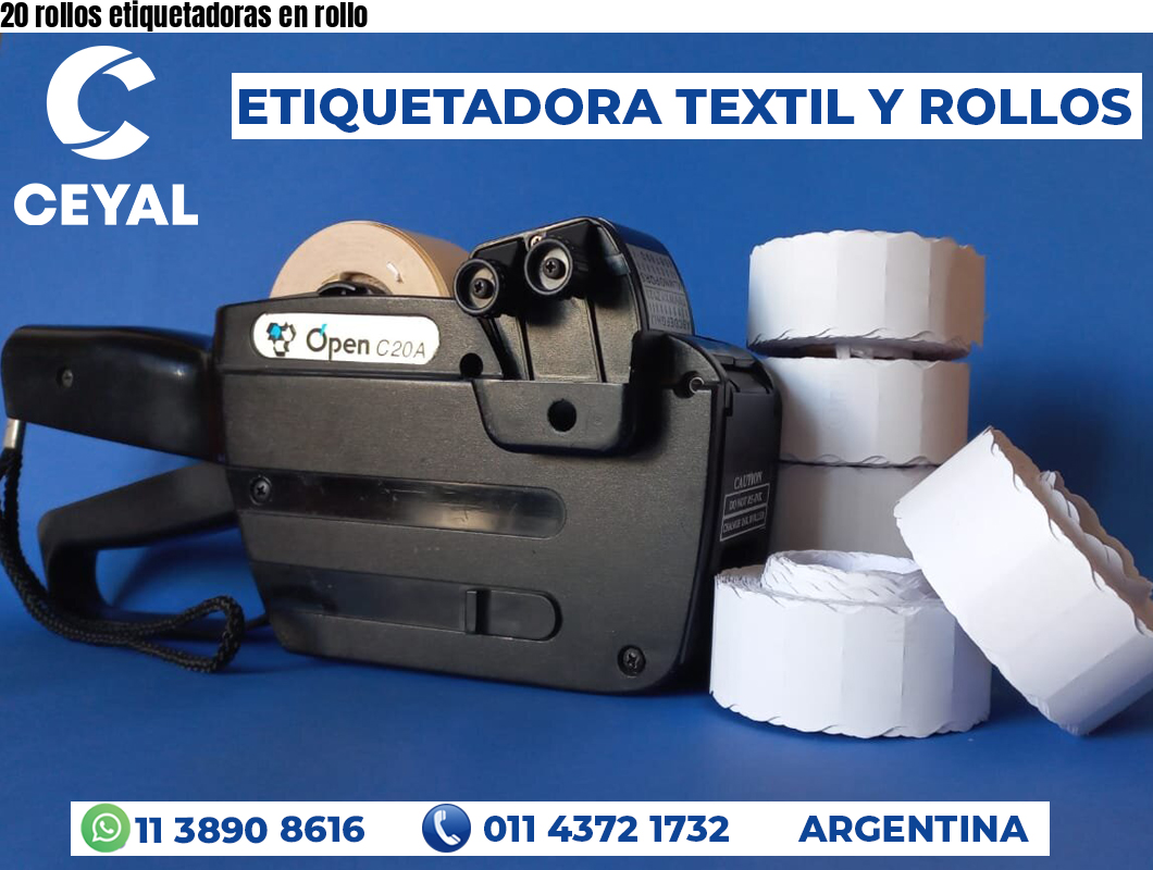 20 rollos etiquetadoras en rollo