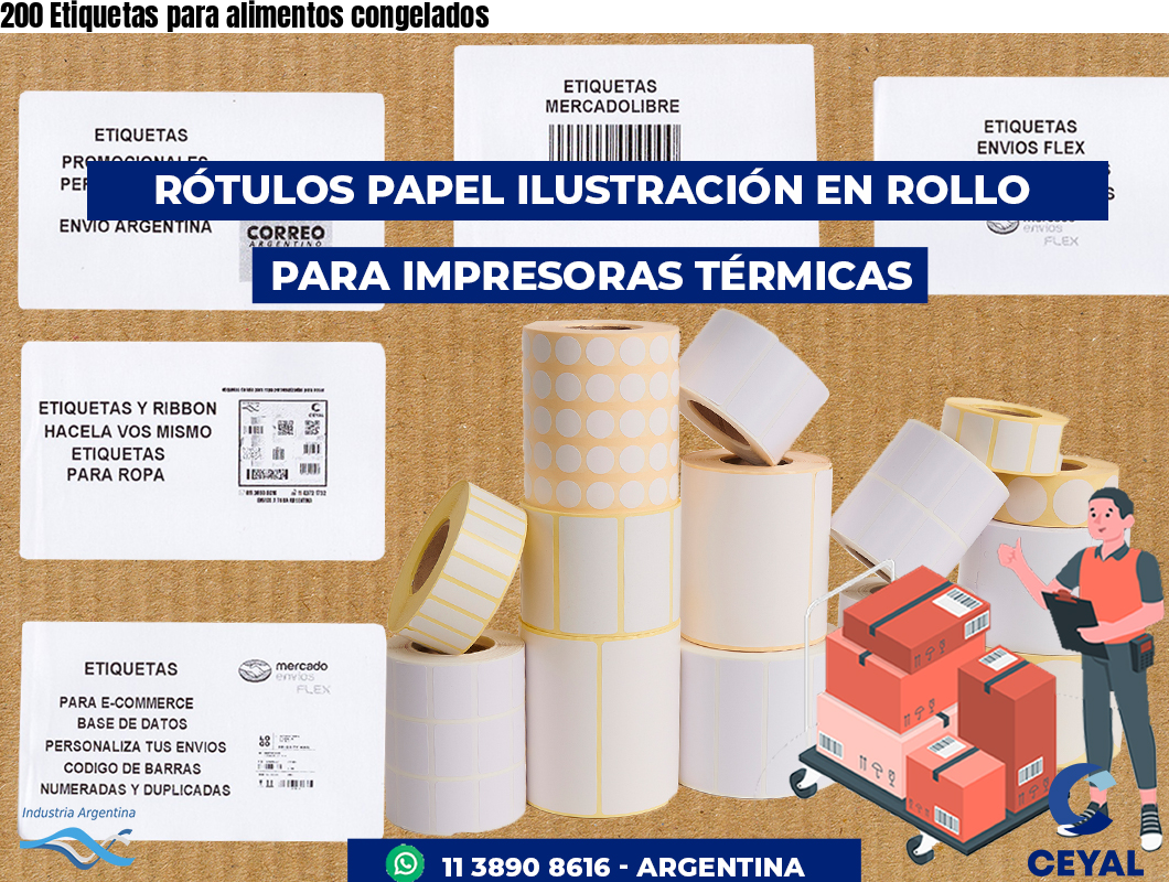 200 Etiquetas para alimentos congelados