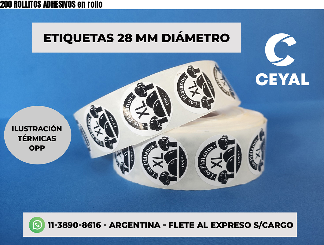 200 ROLLITOS ADHESIVOS en rollo