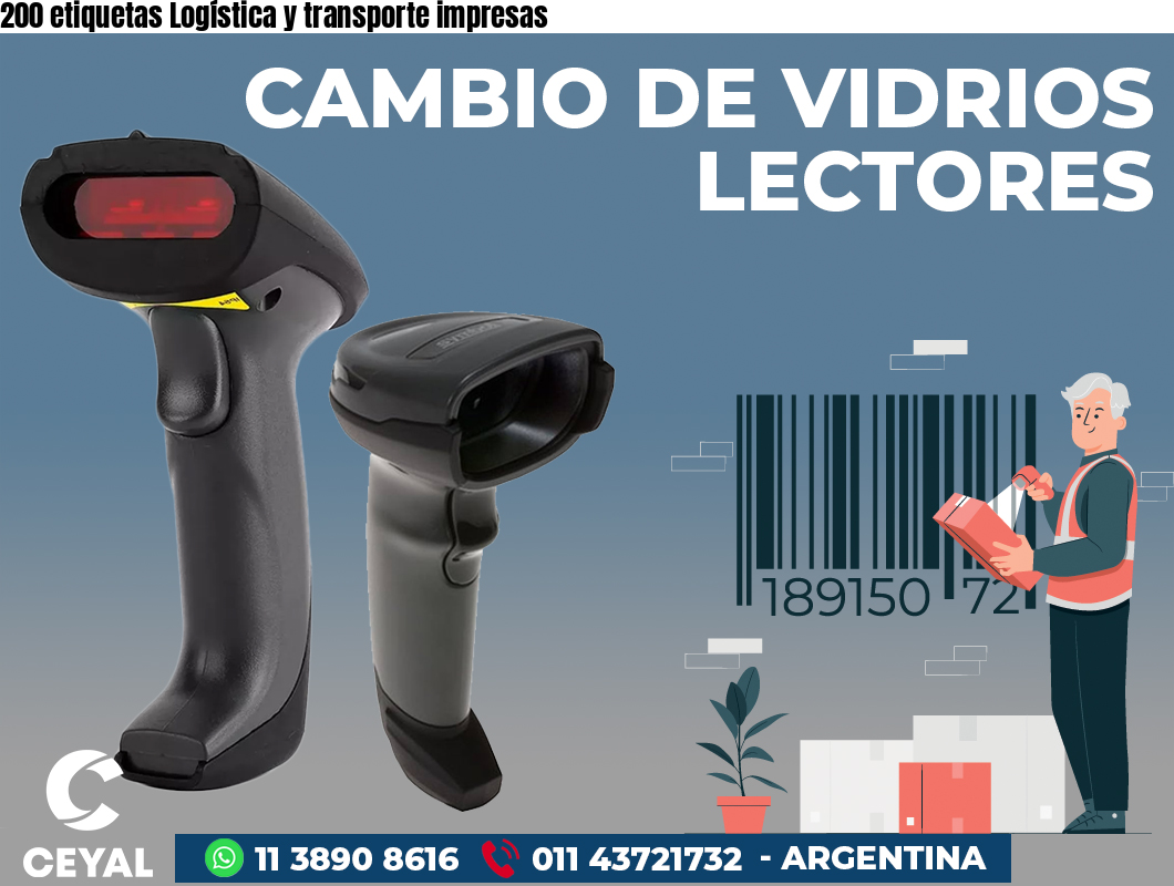 200 etiquetas Logística y transporte impresas
