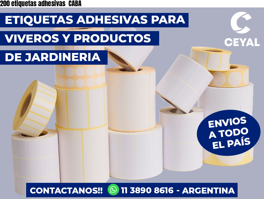 200 etiquetas adhesivas CABA