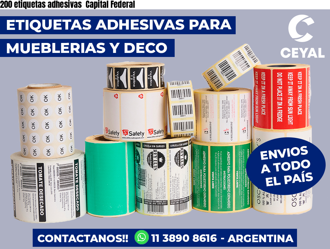 200 etiquetas adhesivas  Capital Federal