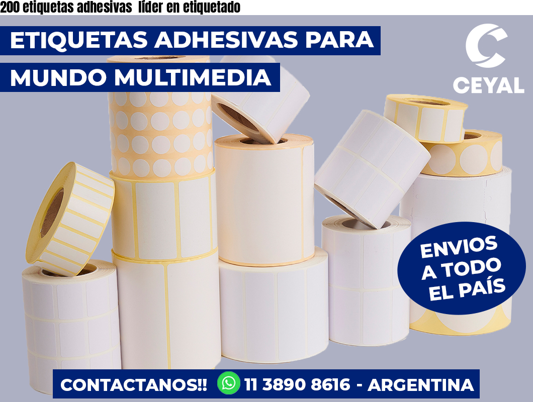 200 etiquetas adhesivas  líder en etiquetado
