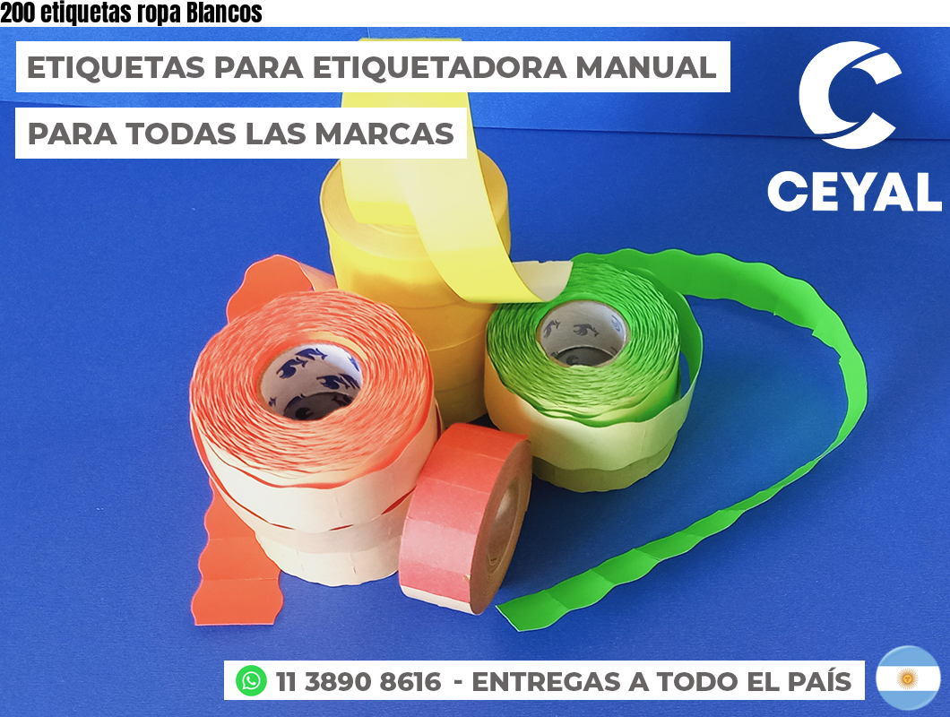 200 etiquetas ropa Blancos