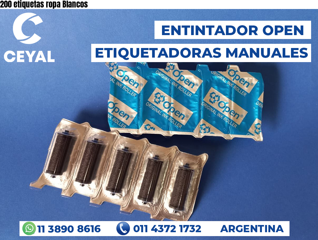 200 etiquetas ropa Blancos