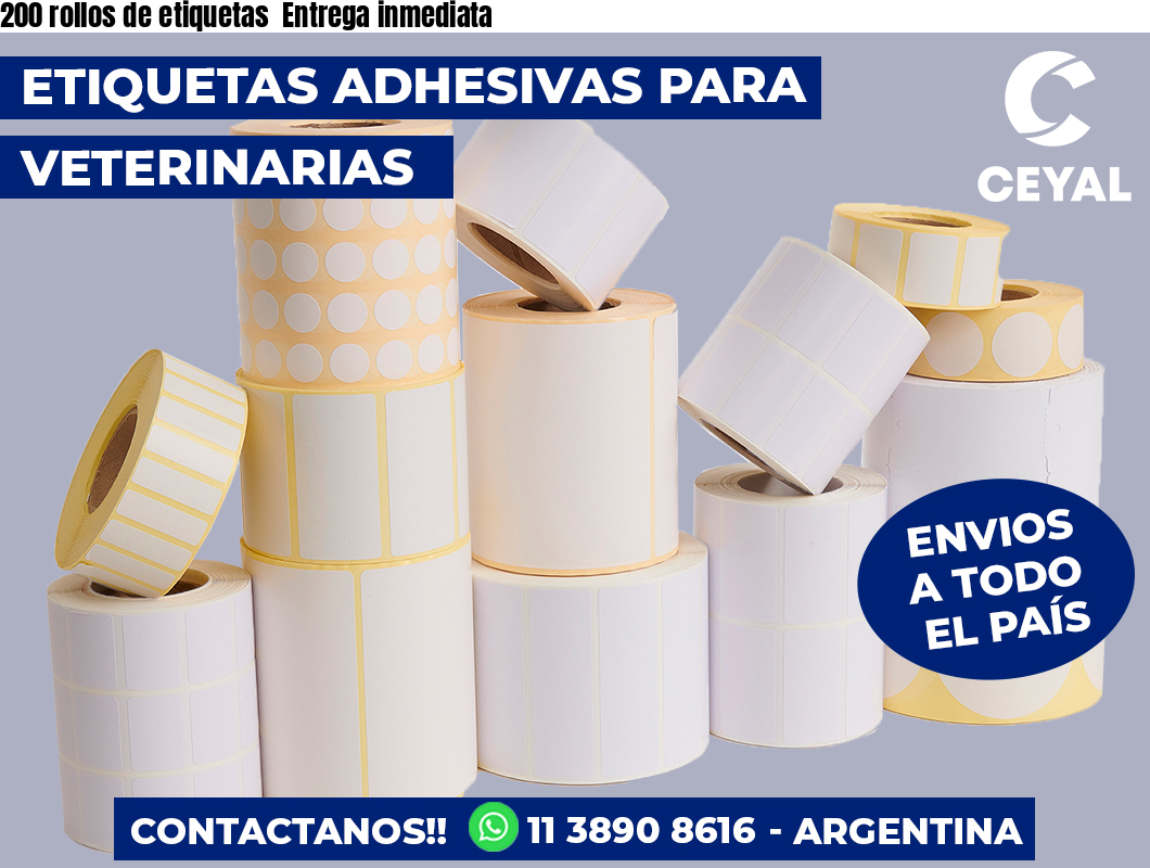 200 rollos de etiquetas Entrega inmediata