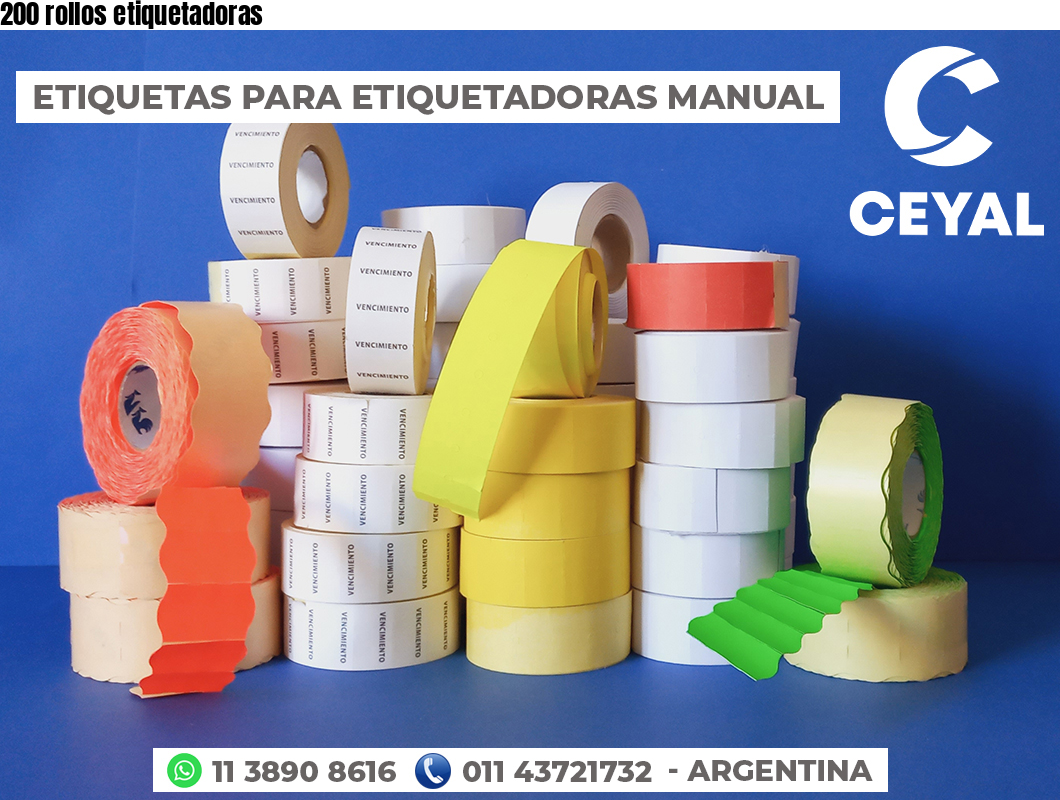 200 rollos etiquetadoras