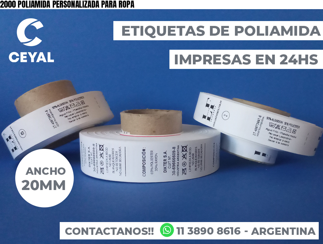2000 POLIAMIDA PERSONALIZADA PARA ROPA