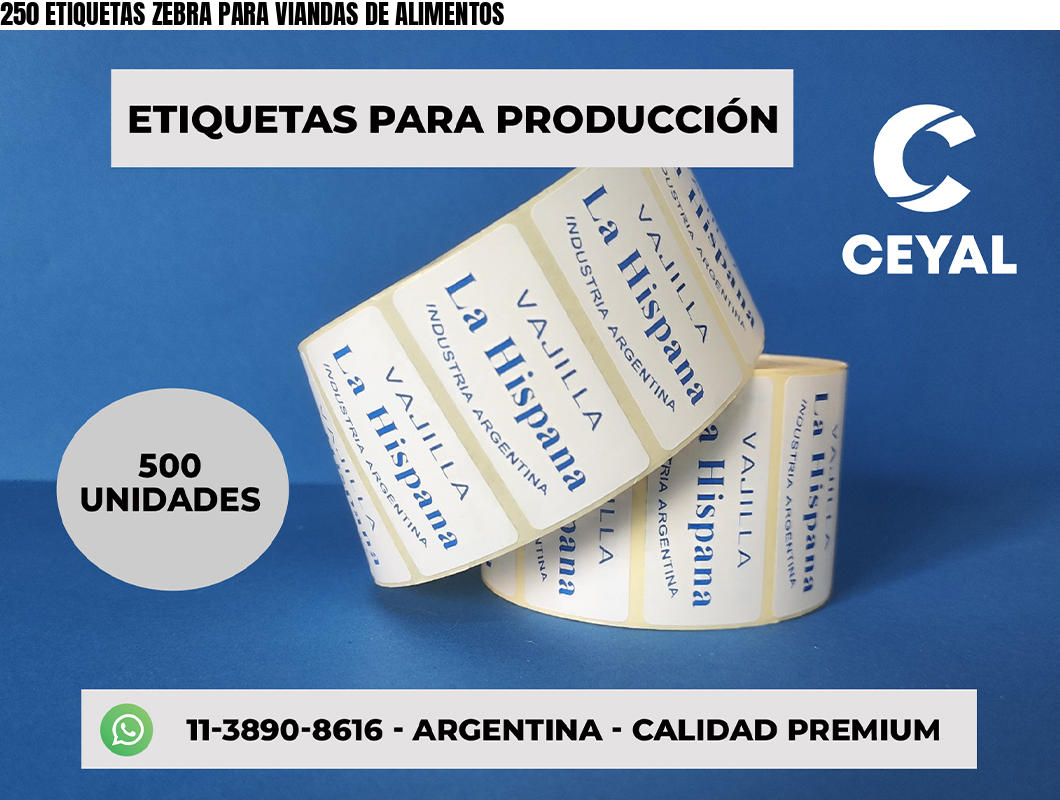 250 ETIQUETAS ZEBRA PARA VIANDAS DE ALIMENTOS