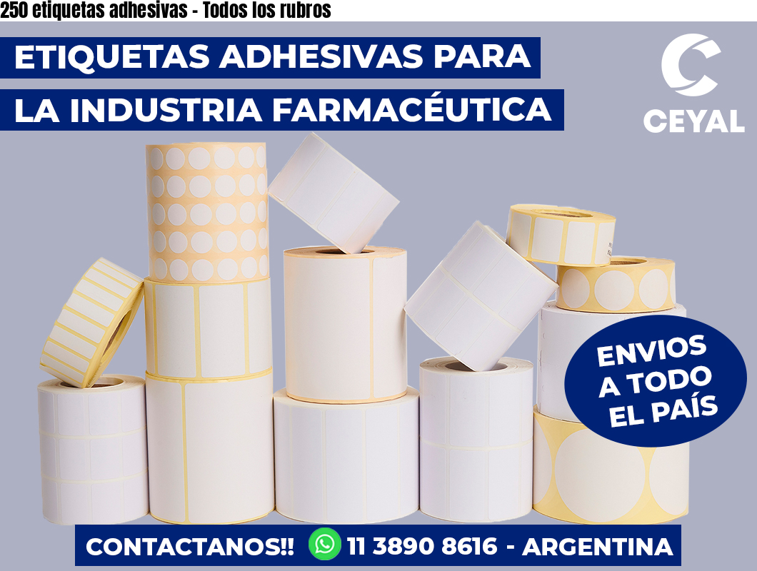 250 etiquetas adhesivas – Todos los rubros