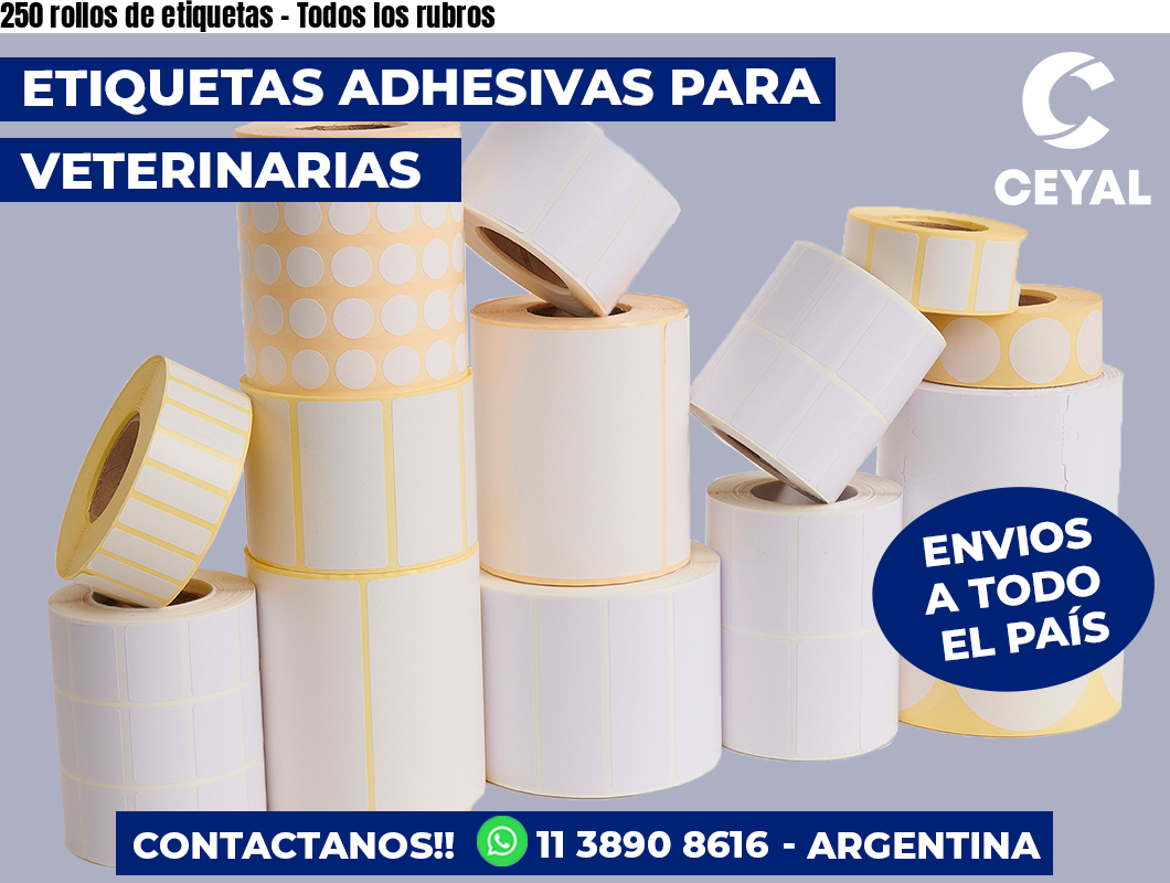250 rollos de etiquetas – Todos los rubros