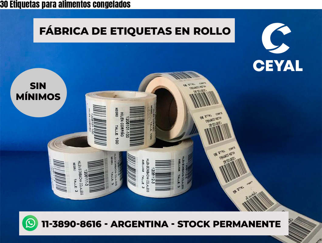 30 Etiquetas para alimentos congelados