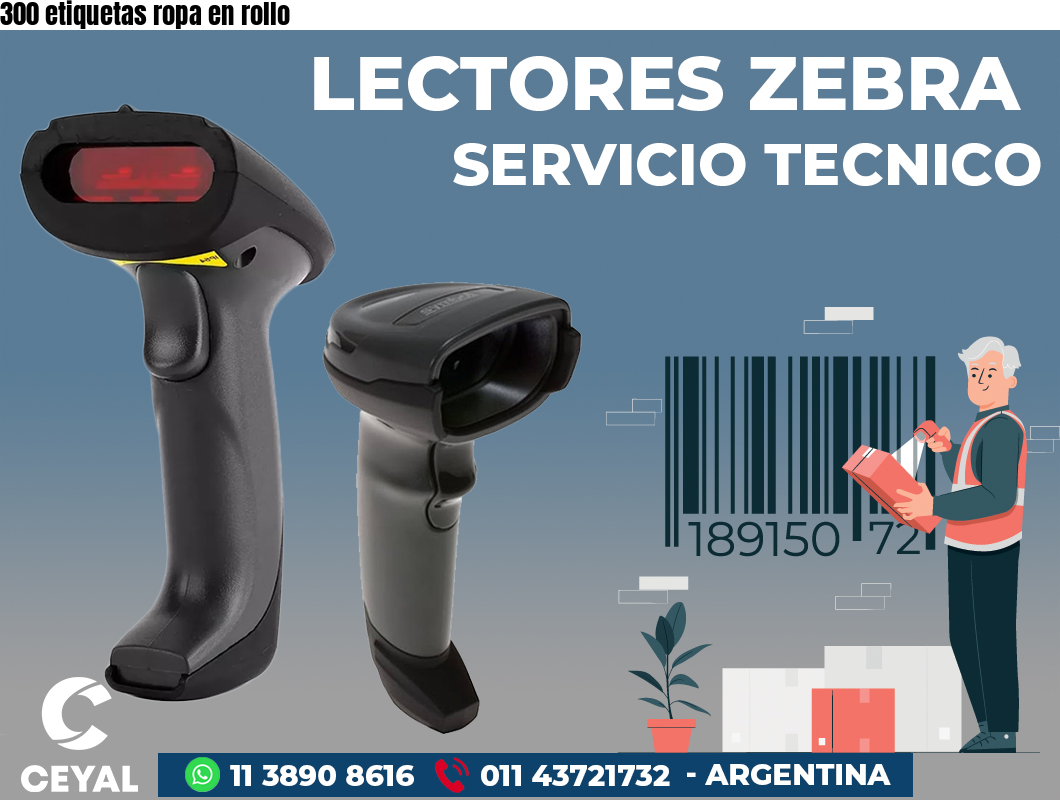 300 etiquetas ropa en rollo
