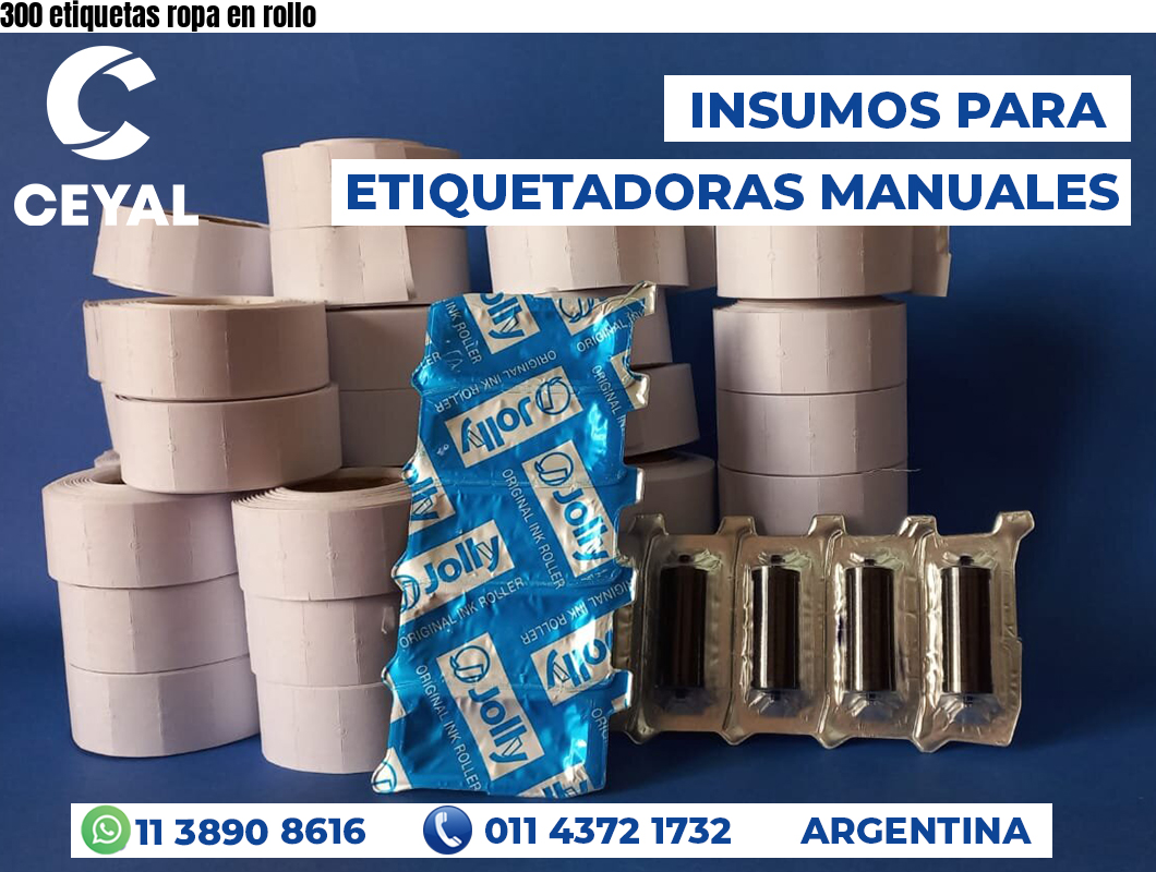 300 etiquetas ropa en rollo