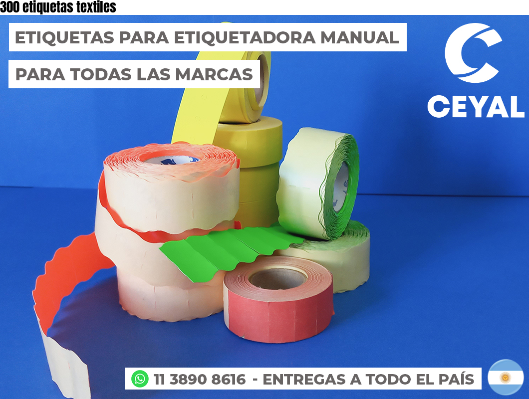 300 etiquetas textiles