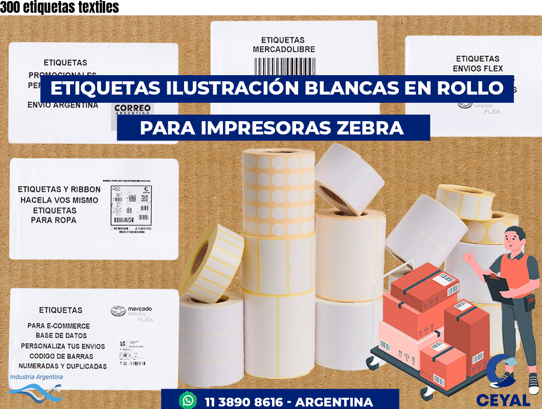 300 etiquetas textiles