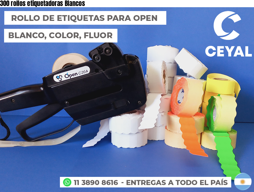 300 rollos etiquetadoras Blancos