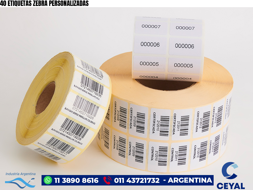 40 ETIQUETAS ZEBRA PERSONALIZADAS