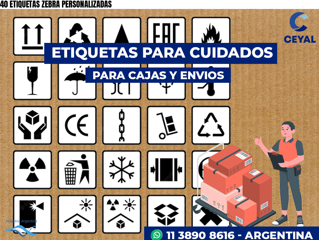 40 ETIQUETAS ZEBRA PERSONALIZADAS