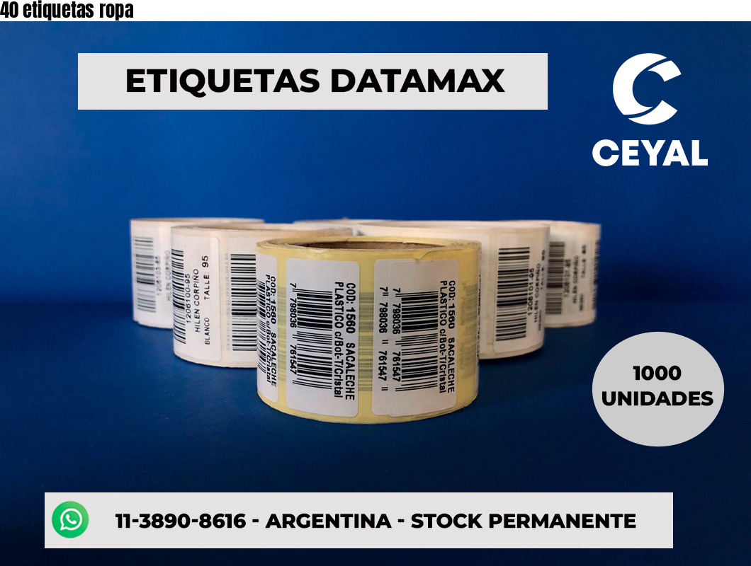 40 etiquetas ropa