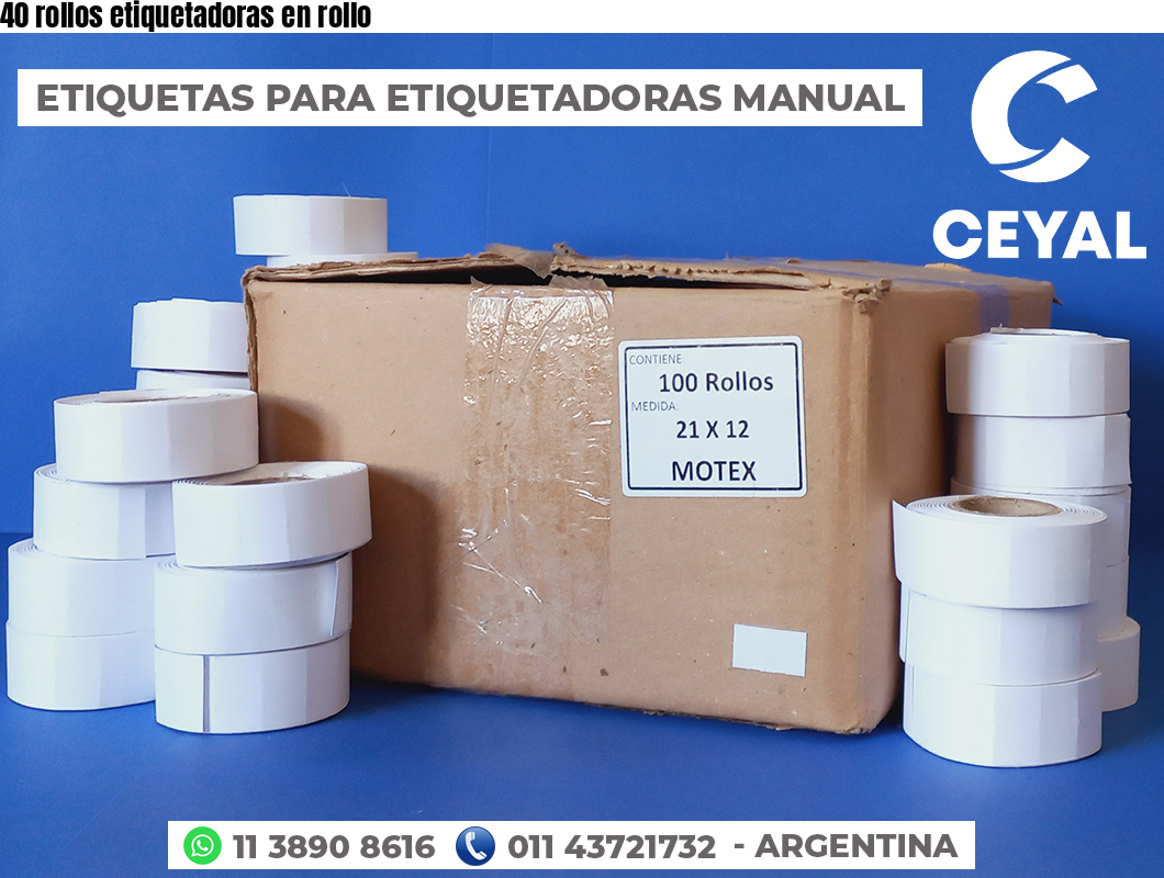 40 rollos etiquetadoras en rollo